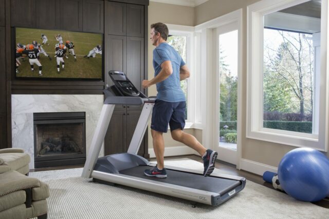 put-treadmill in living room
